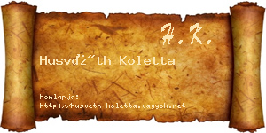 Husvéth Koletta névjegykártya